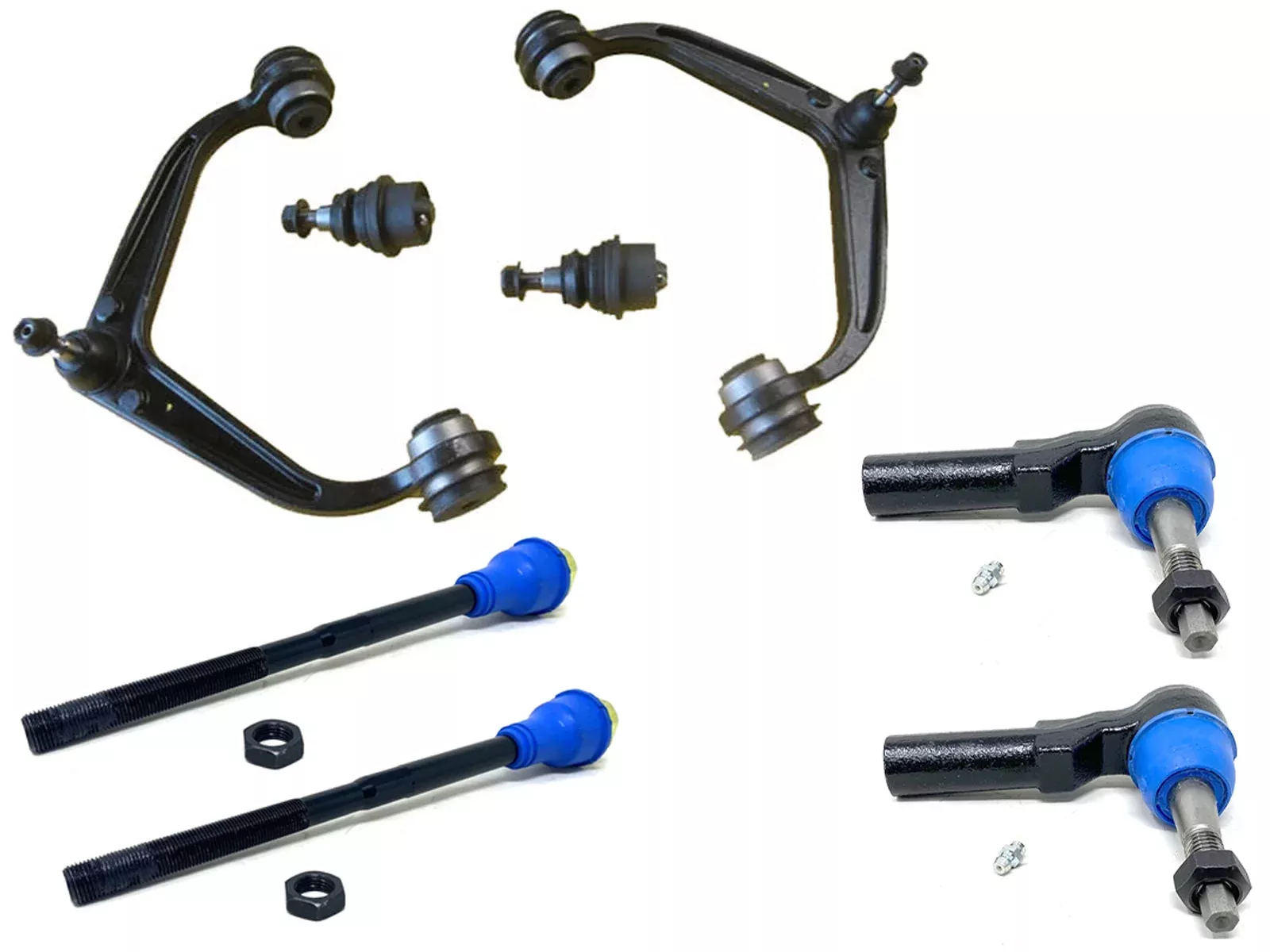 Forged Diesel 8 Piece Upper Control Arm Ball Joint Tie Rod Kit, 2011-2019 GM Duramax