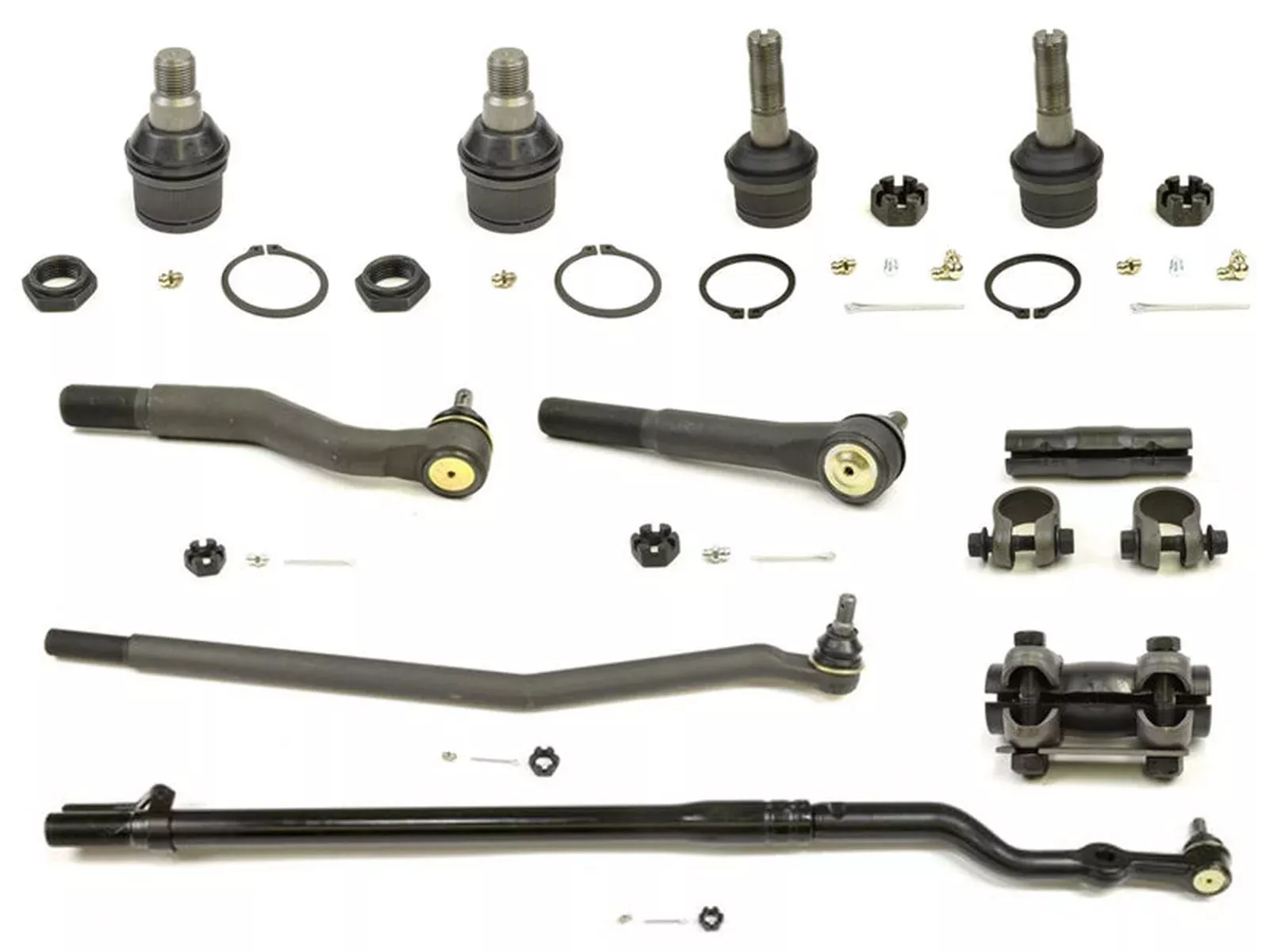 Forged Diesel Upper Lower Ball Joint Drag Link Tie Rod End Kit , 1999-2004 Ford 7.3L 6.0L Powerstroke 4WD